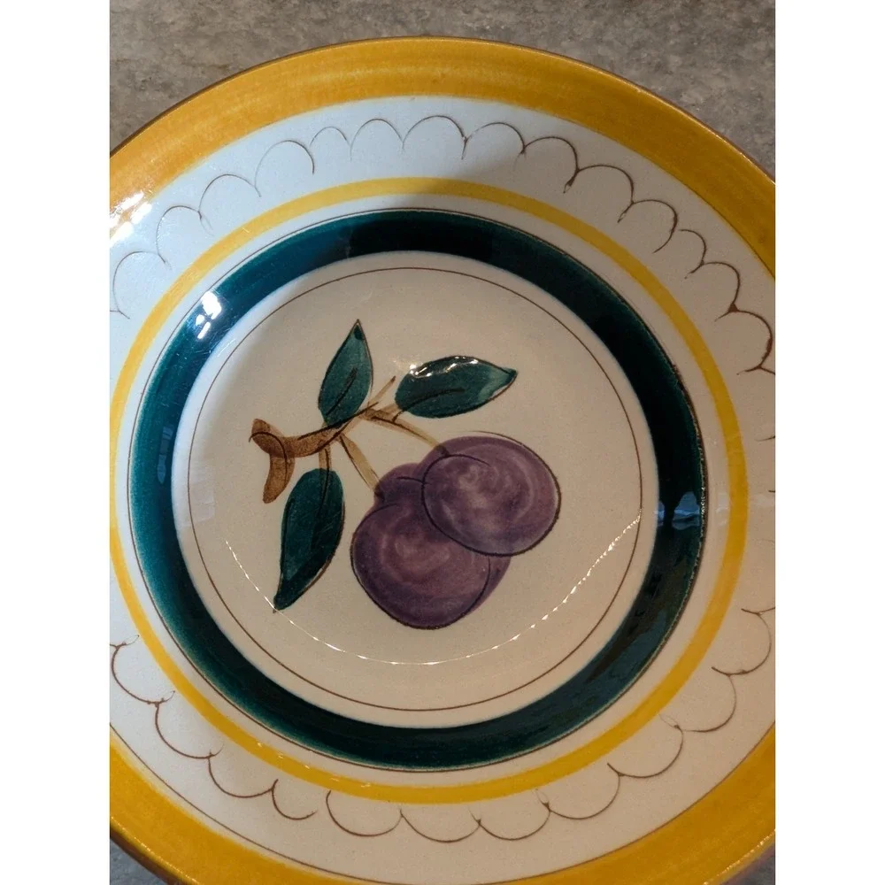 Vintage Set Of 2 Stangl Terra Rose Fruit (Plum) Dessert Dish, 5.5
